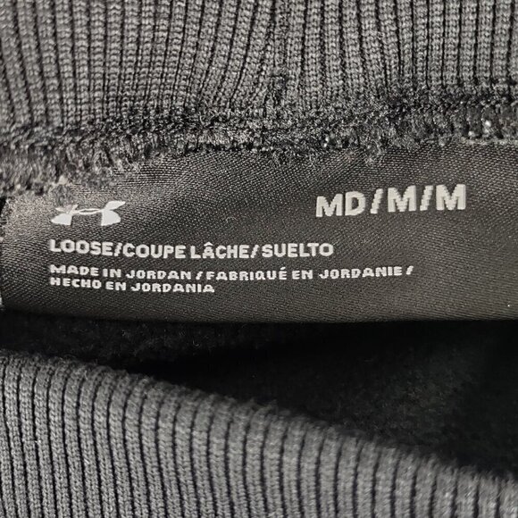 Under Armour Women's Elastic Waistband 2 Pocket Black Soft Fleece Pants Size M - Picture 9 of 10